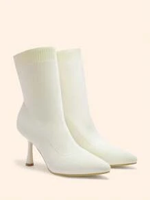 CUCCOO BASICS Women's Fashionable  Tight-Fit High Heel Pointed Toe Ankle Boots For Office, Dating, And Parties Halloween