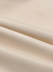 Tween Girl High-Necked Cargo Motorcycle PU Jacket, Short And Warm