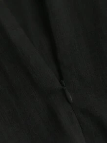 SHEIN Unity 女款灰色低腰喇叭褲 - 黑色 - 查看 4