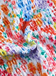 Conjunto de bikini para niña preadolescente (estampado aleatorio) para playa de verano - Multicolor - Ver 5