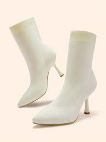 CUCCOO BASICS Women's Fashionable  Tight-Fit High Heel Pointed Toe Ankle Boots For Office, Dating, And Parties Halloween