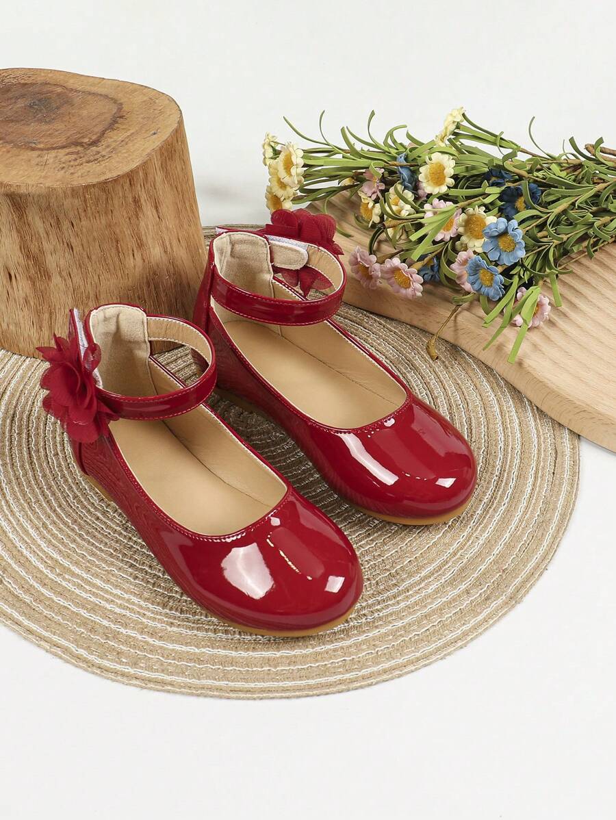 女孩時尚羅馬扁跟舞鞋，舒適的校園和戶外鞋