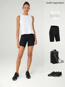 GLOWMODE Pima Cotton Reflective Slit Tank Top Gym Summer