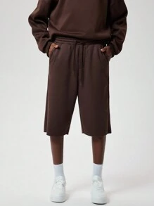 Forever 21 Herren Mittellange Shorts in Kamel mit rauen Kanten