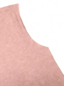 Men's Summer Solid Color Hooded Loose Casual Wide Strap Top - Dusty Pink - View 4