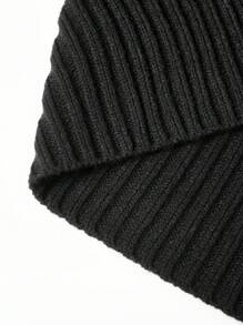 Men's Solid Color Minimalist Casual Long Sleeve Sweater - Black - View 7