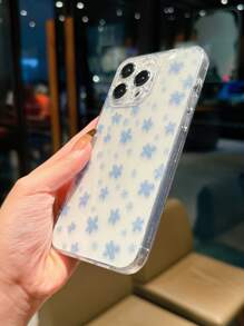 Luiza Werlang 艺术家卡哇伊花朵图案闪亮透明手机壳可爱时尚，节日，情人节