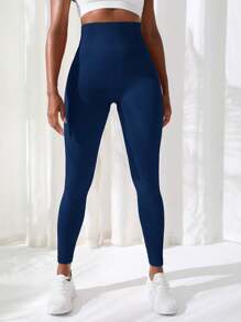 Slayform Leggings deportivos con control de abdomen para mujer - Azul Marino - Ver 4