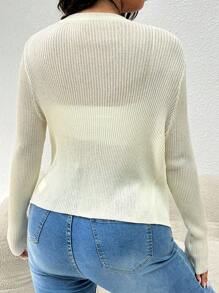 SHEIN Essnce Plus Size Women's Summer And Autumn New Style Fashionable Casual Commuting Elegant Fall Tops Fall Women Outfits Back To School Going Out Tops Fall Women Outfits First Day Of School Versatile Three-Dimensional Flower Apricot Outer See-Through Long-Sleeved Thin Knit Sweater Fall Sweaters Cardigan