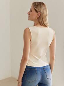 MOTF PREMIUM TOP DE TANQUE AJUSTADO CON LADO FRUNCIDO DE PEDRERÍA - Blanco - Ver 3