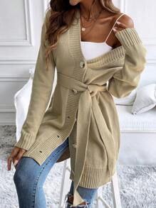 SHEIN Unity Khaki Strappy Button Front Shirt - Khaki - View 4