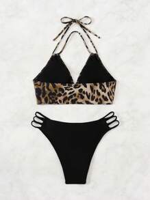 SHEIN Swim Women's Bikini Set, Random Print Pattern, Copyright Purchased Summer Beach - Multicolor - View 6