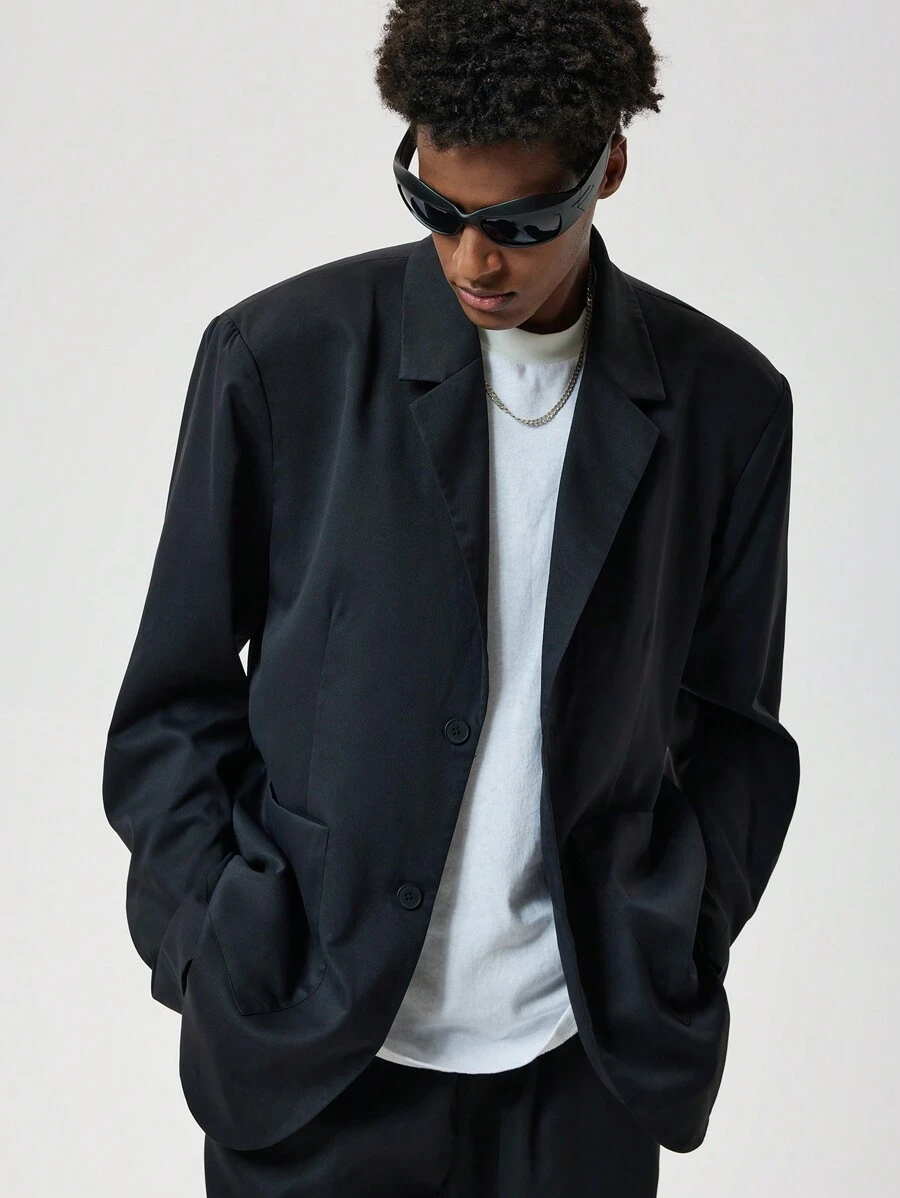 Forever 21 Smart Co-Ord Longline Relaxed Jacket And Trousers In Black - Black - View 1