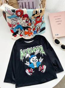 3pcs Clothes Set, Young Boys' Cute Animal Printed Round Neck Long Sleeve T-Shirt, Ideal For Daily Wear, School, Street, Parties, And Outdoor Activities - Multicolor - View 7