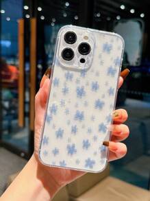 Luiza Werlang 艺术家卡哇伊花朵图案闪亮透明手机壳可爱时尚，节日，情人节