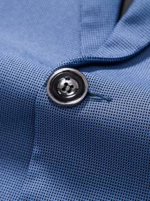 Manfinity Mode Men Single Button Blazer & Suit Pants, Men Suits Slim Fit, Baby Blue Men Outfit, Men Outerwear Co Ords