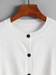 EMERY ROSE Áo cardigan dài tay màu trơn thường ngày rộng rãi dành cho nữ cho mùa thu đông - trắng - Xem 3