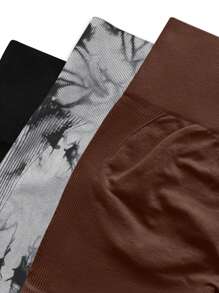 Easithlete 女士高腰无缝弹力健身运动短裤，适合日常穿着女士运动短裤、健身短裤、骑行短裤 - 彩色 - 查看 4