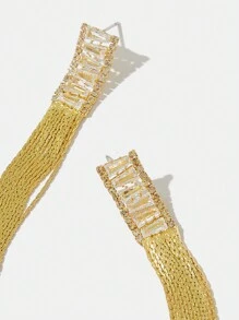 Twin Melody X SHEIN 1 par de aretes largos con borlas adecuados para uso diario de mujeres, citas, vacaciones, bodas