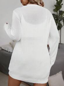 EMERY ROSE 女式大码宽松休闲长袖纯色轻便开衫