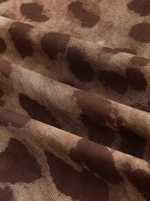 ROMWE J-Fashion Women's Summer Fashionable Leopard Print Mermaid Strapless Dress, For New Year