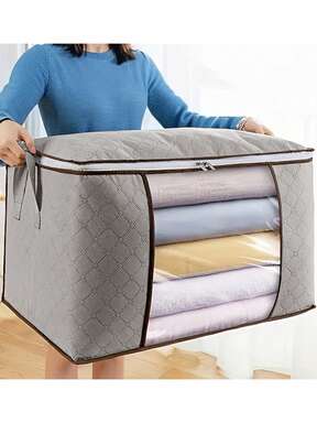 SHEIN 1Pc Large Capacity Storage Bag,Non-Woven Quilt Storage Bag, Quilt Travel Moving Storage Packing Bag, Clothes Luggage Storage Bag, For Seasonal Storage And Organization Decorations Autumn Decor Festival Decor Room Decor Home Decor Fall Decor Bedroom Decor Christmas For Holiday Gift Giving
