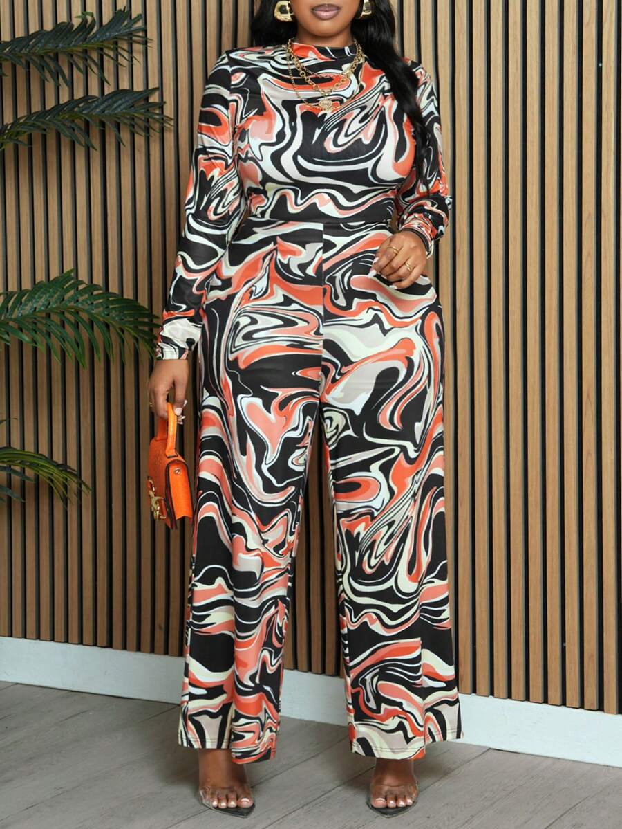 Slaydiva Bộ đồ liền thân in họa tiết, Cỡ lớn, Trang phục thường ngày, Không lưng - Nhiều màu - Xem 1