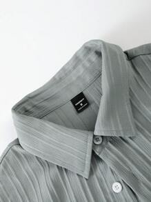 Manfinity Homme Men's Simple Plain Color Short Sleeve T-Shirt And Shorts Set For Daily Wear - Light Grey - View 5