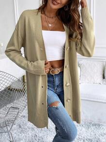SHEIN Unity Khaki Strappy Button Front Shirt - Khaki - View 7