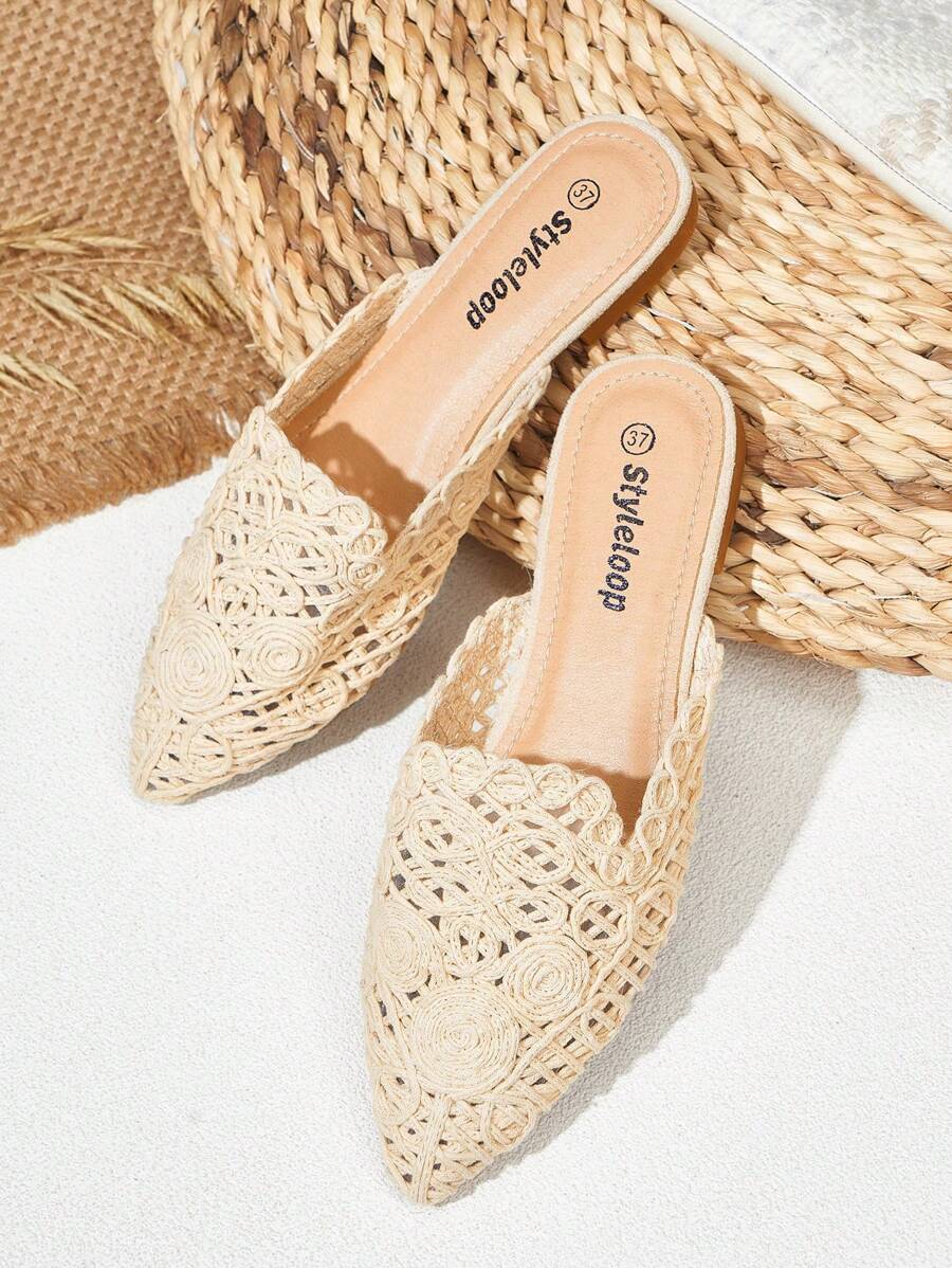 Styleloop Women's Flat Slip-On Shoes, Boho, Retro American, Bohemian, Western Style, Suitable For Vacation, Music Festival, Party