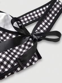 SHEIN MOD Conjunto de Top tipo Cami con lazo y falda floral, color oscuro/multicolor, verano