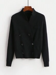 EMERY ROSE Elegant Cardigan Sweater, Women's Knitted Open Front Top Fall Winter Cloth For Women