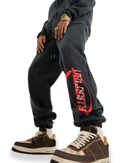 Sapstudio Artist Men's Simple Daily Slogan Printed Jogger Pants, Holiday, Spring, Festival