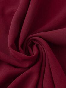 EMERY ROSE Plus Size Women's Solid Color Loose Fit Casual Long Sleeve One-Button Dress For Spring And Summer, Burgundy Maxi Women Outfit Fall Cloth For Women - Burgundy - View 5