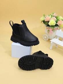 Bộ sưu tập Thu/Đông mới Giày bốt đế mềm đến mắt cá chân thời trang thường ngày dành cho trẻ em cho bé trai và bé gái, giày bệt và bốt cho trẻ mới biết đi - màu đen - Xem 6