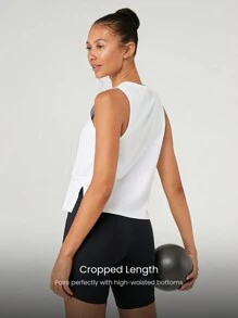 GLOWMODE Pima Cotton Reflective Slit Tank Top Gym Summer