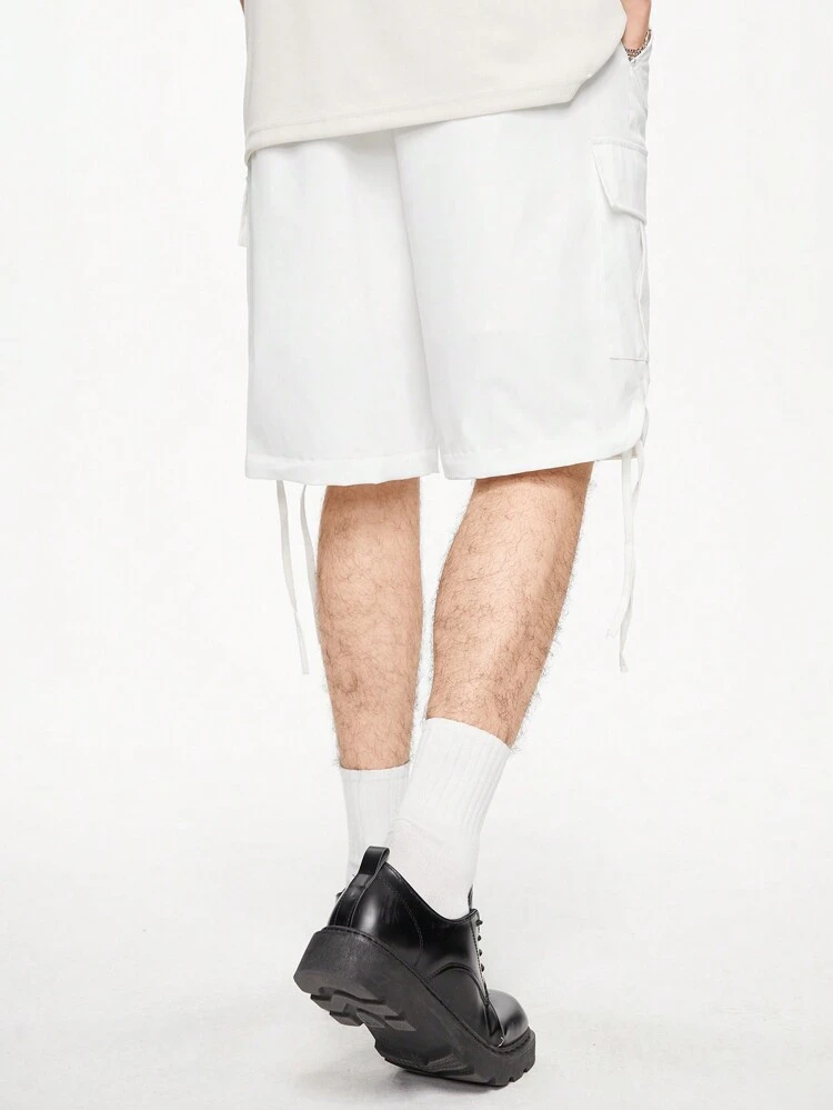 Men's Fashionable Casual Solid Color Shorts With Pocket Design, Summer