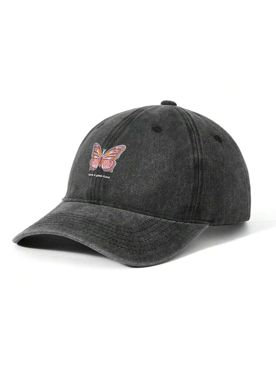 Skyy Designs Co Artist Sport Casual Outdoor Butterfly Letter Printed Retro Baseball Cap, Holiday, Valentine's Day