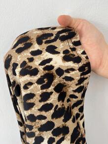 SHEIN EZwear Plus Size Leopard Print Loose Wide Leg Pants - Multicolor - View 7