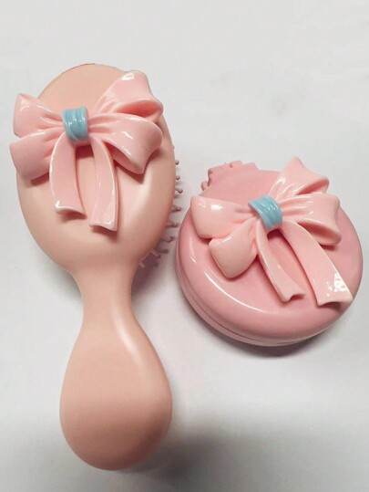 Kawaii Carino Pettine ad aria con cuscino a fiocco rosa, Pettine per massaggi al cuoio capelluto antistatico, Best seller di vendita nel settore del commercio transfrontaliero