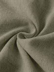 EMERY ROSE Áo thun cổ tròn không tay bằng vải lanh mùa hè dành cho nữ - xanh quân đội - Xem 4