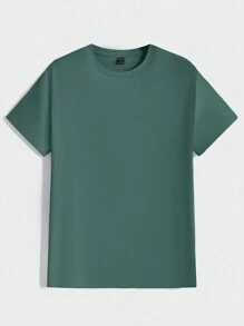 AKNOTIC Bộ 3 áo thun nam cổ tròn tay ngắn màu trơn mùa hè thường ngày - màu xanh lá - Xem 10