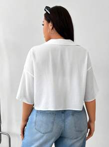 Comfortcana Plus Size Women's Short White Shirt