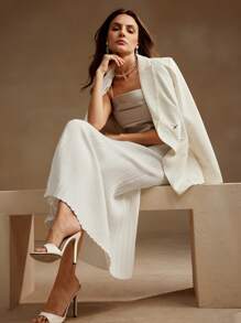 Anewsta Women Elegant Solid Color Mermaid Hem Sweater Dress, Spring/Summer