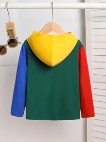 SHEIN 可爱的多色字母图案婴儿连帽上衣，百搭新年服装