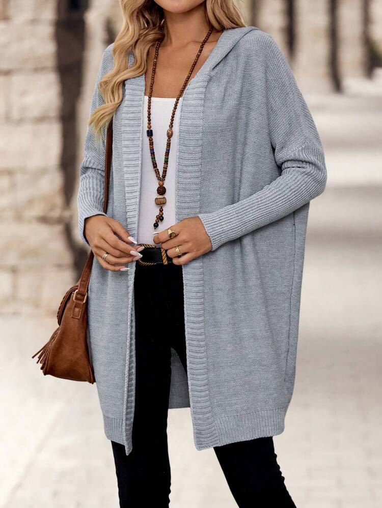 Women's Long Sleeve Cardigan, Simple Solid Color, Loose Fit, Comfortable For Daily Casual Wear