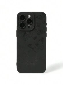 Hanna DaMes 艺术家深色蝴蝶印花黑色瞳孔相机保护手机壳与苹果 iPhone 兼容，节日 - 黑色 - 查看 1