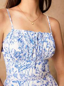 Poéselle Váy yếm xếp ly in hoa cho nữ - Nhiều màu - Xem 2