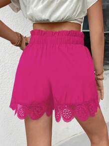 Breezaya Quần Short Nữ Thắt Nơ Viền Chữ A Crochet - Màu Hồng Tươi - Xem 2