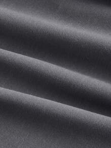 SHEIN MOD 灰色芭蕾風格褶皺迷你裙，大尺碼，配有蝴蝶結和2合1設計，下擺為傘裙狀長褲 - 灰色 - 查看 4